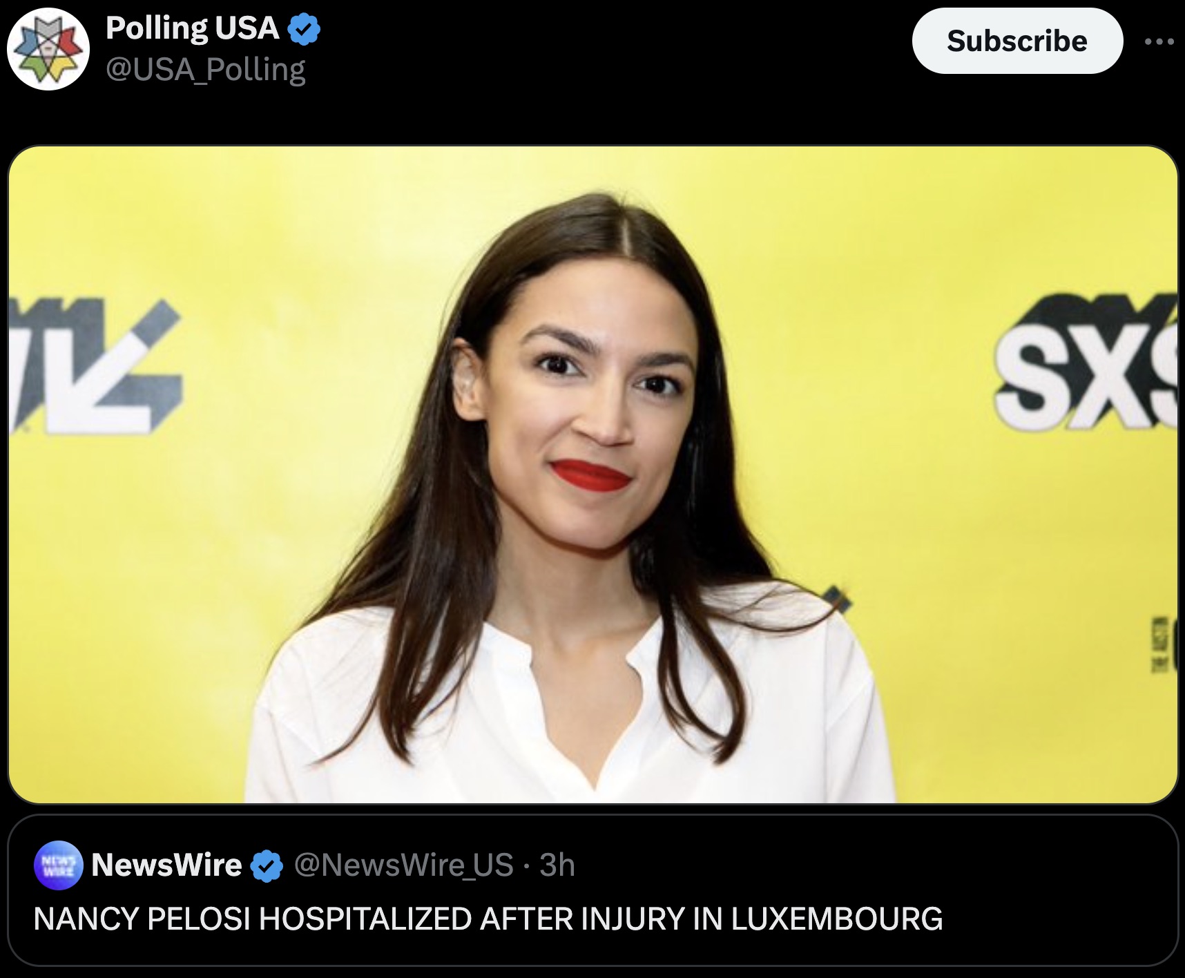 alexandria ocasio cortez - Polling Usa Subscribe New NewsWire Wire 3h Nancy Pelosi Hospitalized After Injury In Luxembourg Sx ...